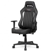 Herní křeslo E-RACER, potah šedá a černá ekokůže, HM, opěrák 90°-180° KA-F06 GREY